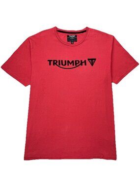 Triumph Motorcycles Cartmel Logo Tee Men’s Large Red Black Logo Biker England